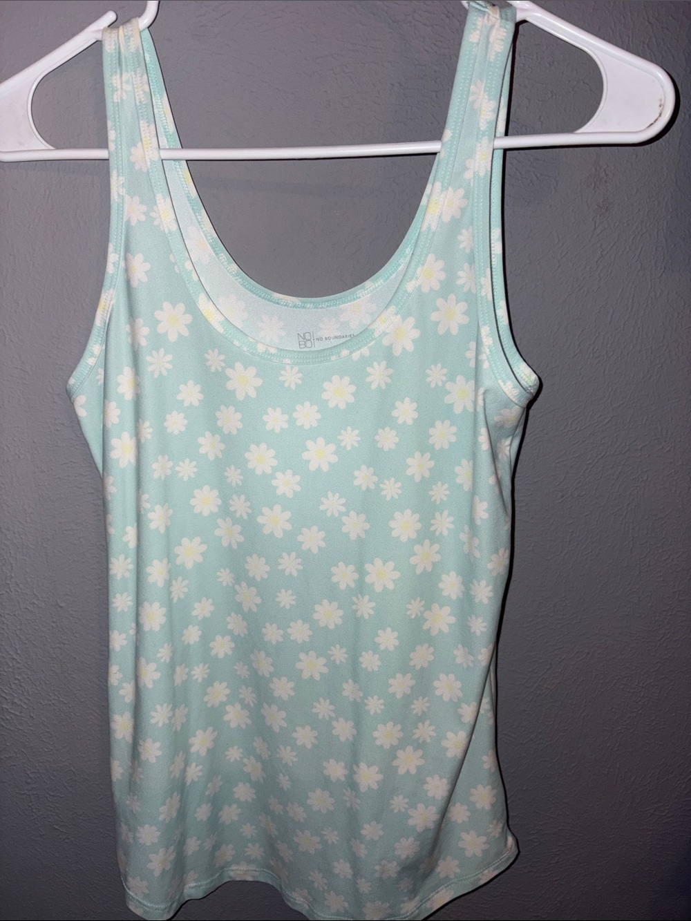 No Boundaries Mint Floral Daisy Tank Top